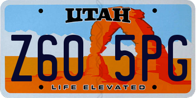 UT license plate Z605PG