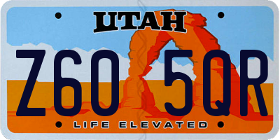 UT license plate Z605QR