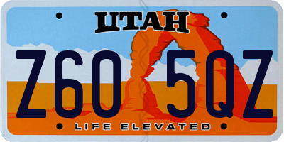 UT license plate Z605QZ