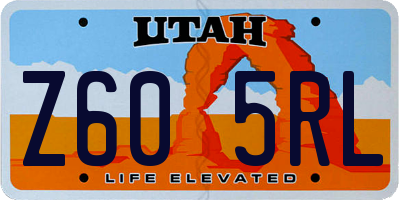 UT license plate Z605RL