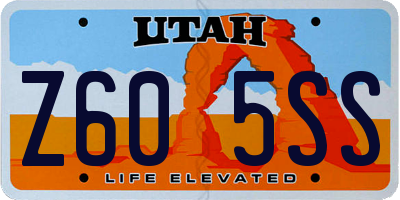 UT license plate Z605SS