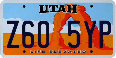 UT license plate Z605YP