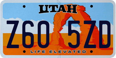 UT license plate Z605ZD