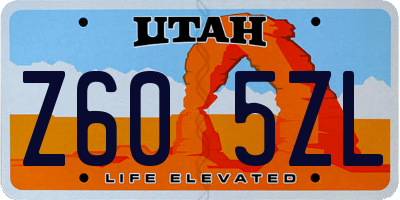UT license plate Z605ZL