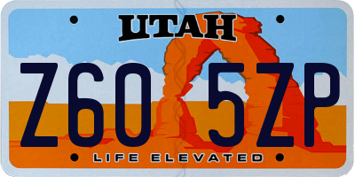 UT license plate Z605ZP