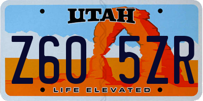 UT license plate Z605ZR