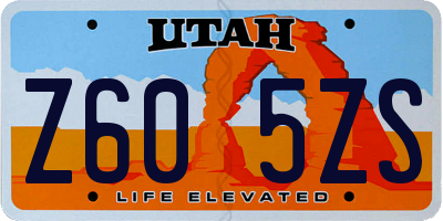 UT license plate Z605ZS