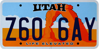 UT license plate Z606AY