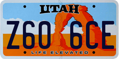UT license plate Z606CE