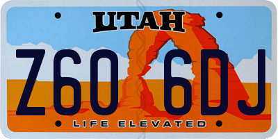 UT license plate Z606DJ