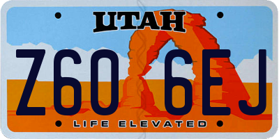 UT license plate Z606EJ