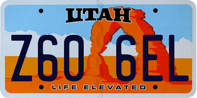 UT license plate Z606EL