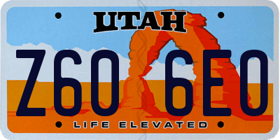UT license plate Z606EO