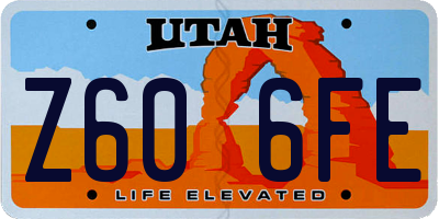 UT license plate Z606FE