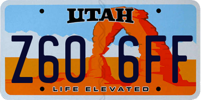 UT license plate Z606FF