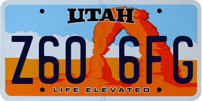 UT license plate Z606FG