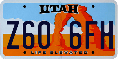 UT license plate Z606FH