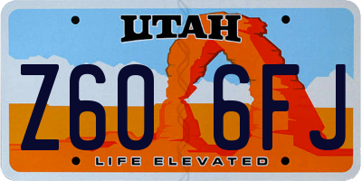 UT license plate Z606FJ