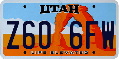 UT license plate Z606FW