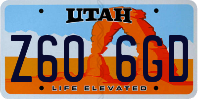 UT license plate Z606GD