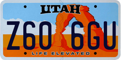 UT license plate Z606GU