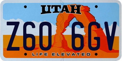 UT license plate Z606GV