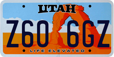 UT license plate Z606GZ