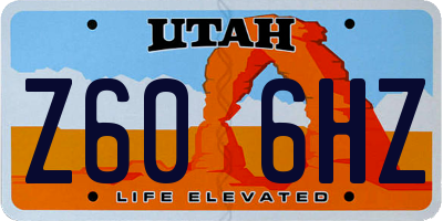 UT license plate Z606HZ