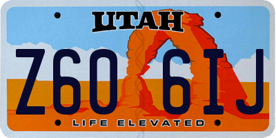 UT license plate Z606IJ
