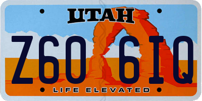 UT license plate Z606IQ