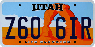 UT license plate Z606IR