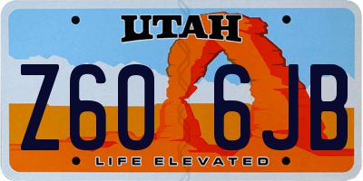 UT license plate Z606JB