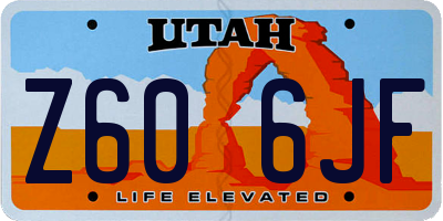 UT license plate Z606JF
