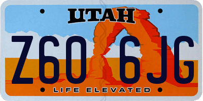 UT license plate Z606JG