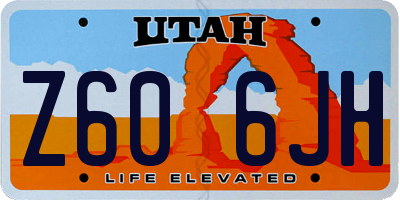 UT license plate Z606JH