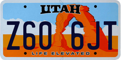 UT license plate Z606JT