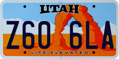 UT license plate Z606LA