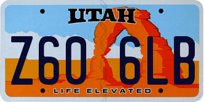UT license plate Z606LB