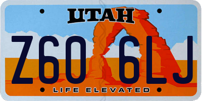 UT license plate Z606LJ