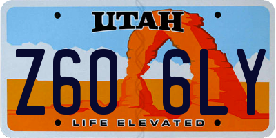 UT license plate Z606LY