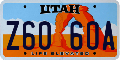 UT license plate Z606OA