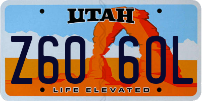 UT license plate Z606OL