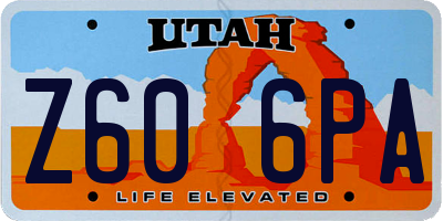 UT license plate Z606PA