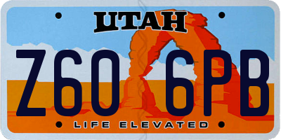 UT license plate Z606PB