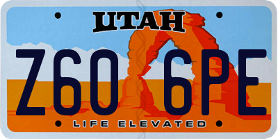 UT license plate Z606PE