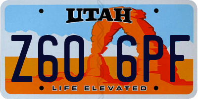 UT license plate Z606PF