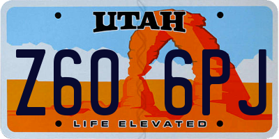 UT license plate Z606PJ