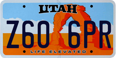 UT license plate Z606PR