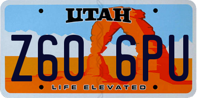 UT license plate Z606PU