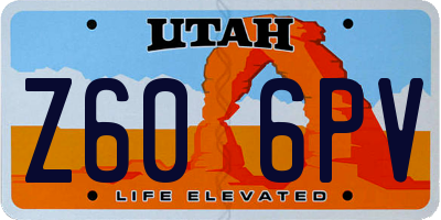UT license plate Z606PV